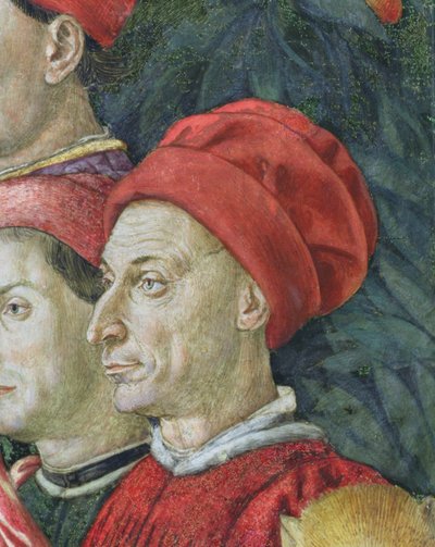 Face in the procession (detail) by Benozzo di Lese di Sandro Gozzoli